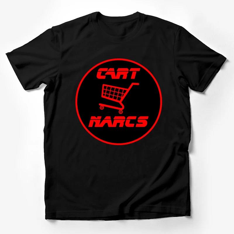 Cart Nares E-Commerce Shopping Logo Design Male T-Shirt