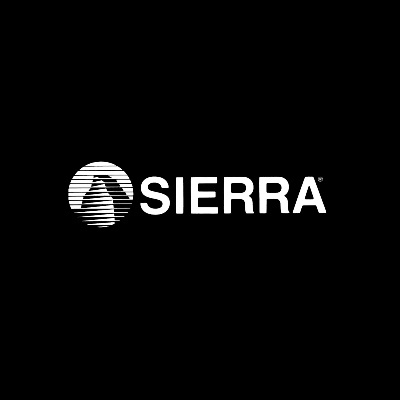 Vintage Sierra Entertainment Company Logo in White Tapestry