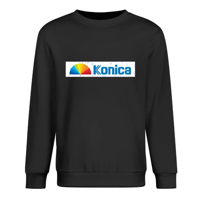 Konica Corporate Logo with Rainbow Semicircle Design Male Pullover Sweatshirt