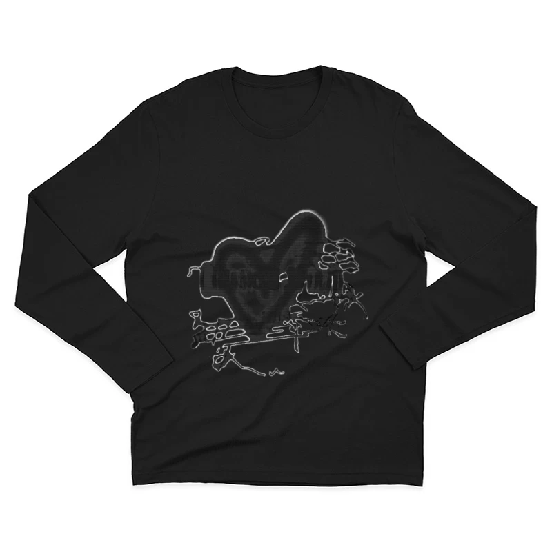 Abstrakte Herzform mit Graffiti Herren Langarm T-Shirt