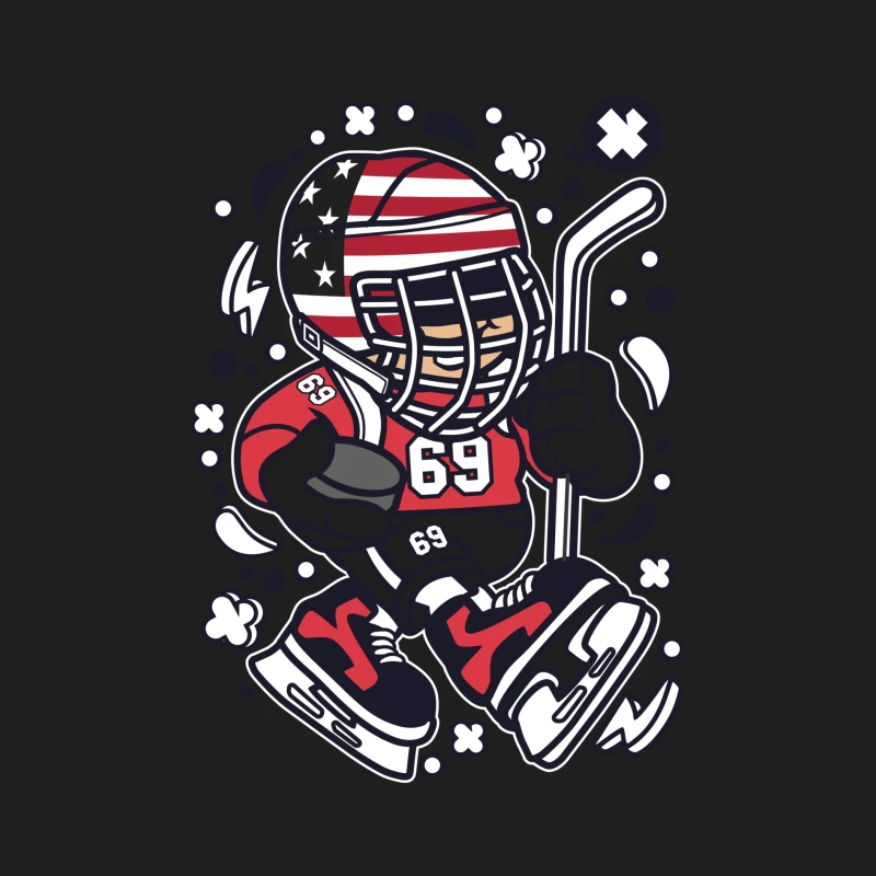 Joueur de hockey américain stylisé Homme Débardeur