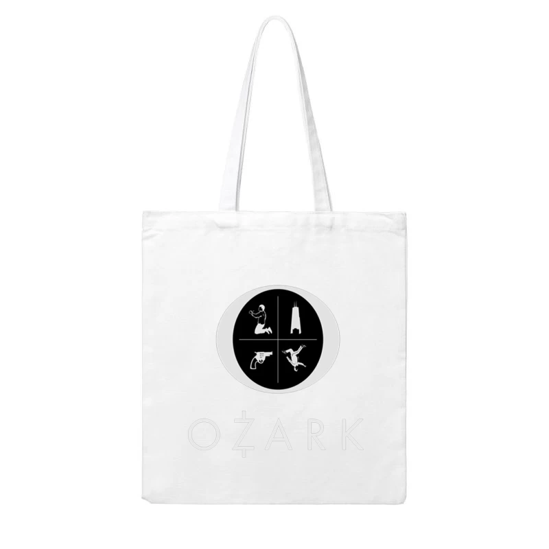 Ozark TV Series Logo with Symbolic Elements Cotton Tote Bag