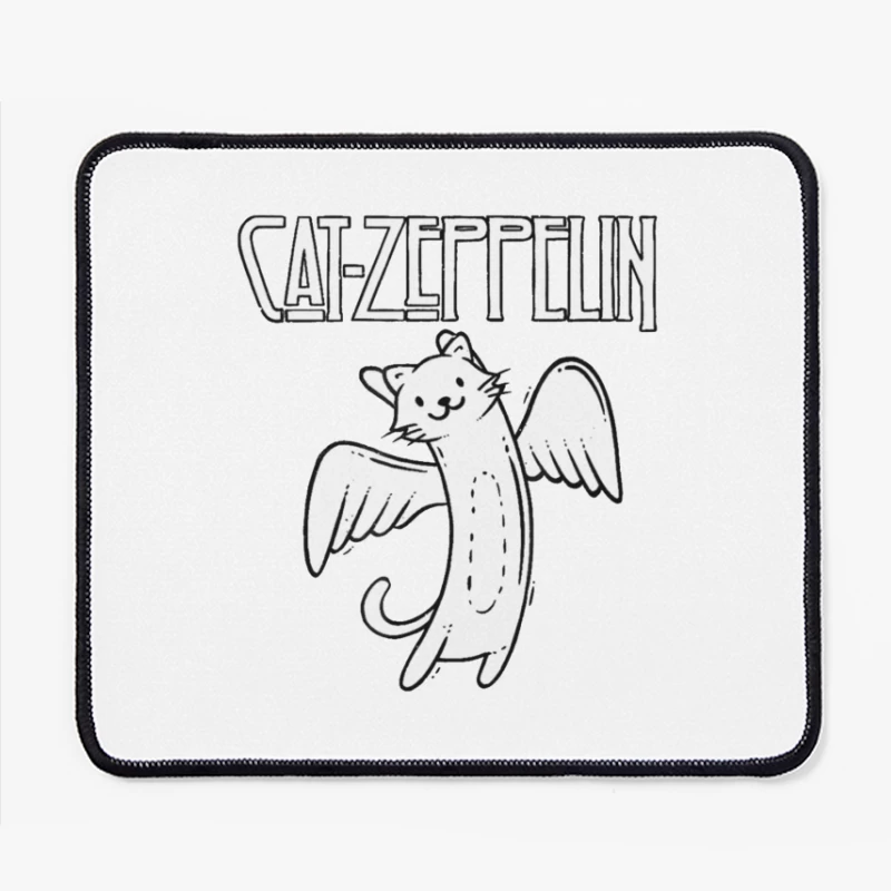 Flying Cat Zeppelin Logo - Musical Band Cartoon Mouse Pad