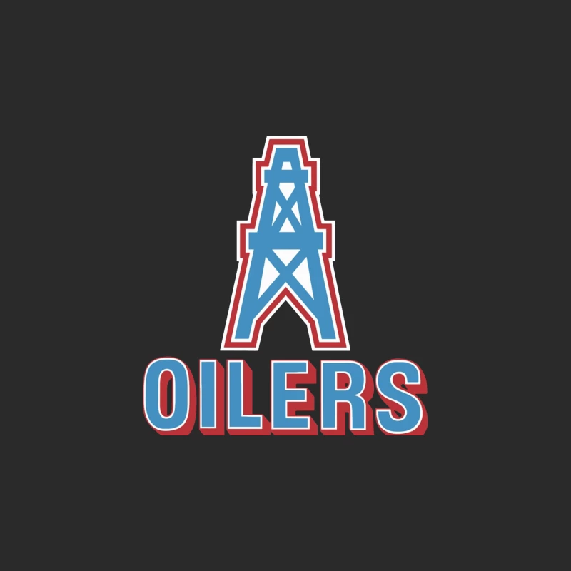 Houston Oilers Vintage NFL Team Logo with Oil Derrick Symbol Baseball Cap