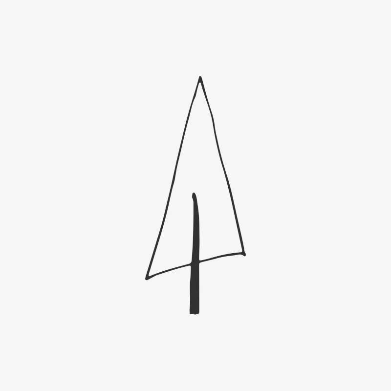 Dessin minimaliste d'un arbre Femme Manches Longues T-Shirt