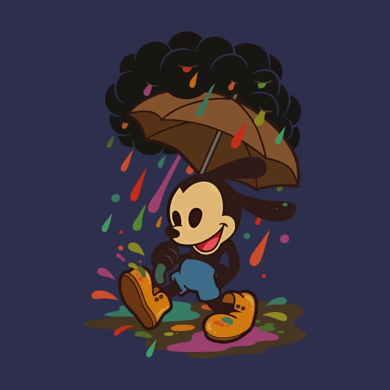 Mickey’s Rainy Day Adventure – Retro Whimsy Male Long Sleeve T-Shirt