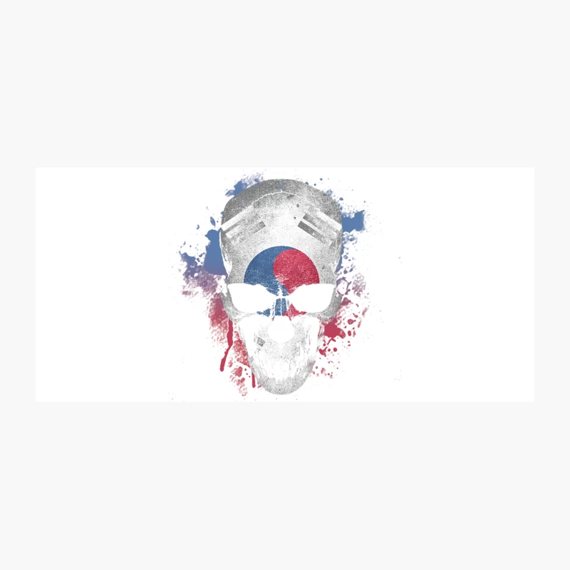 South Korea Flag Skull Coffee Mug