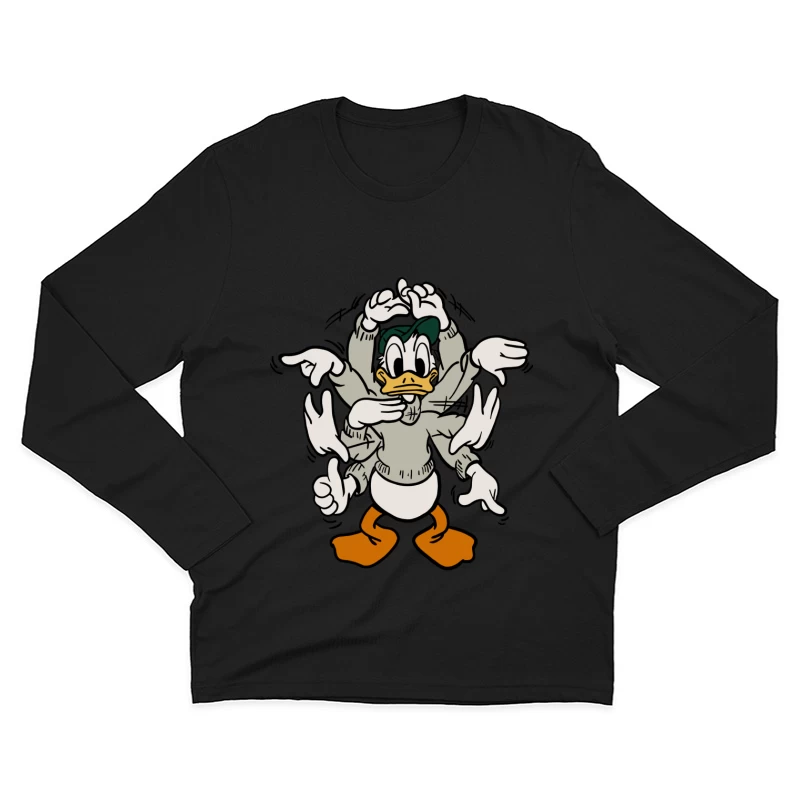 Comicfigur mit mehreren Armen Herren Langarm T-Shirt
