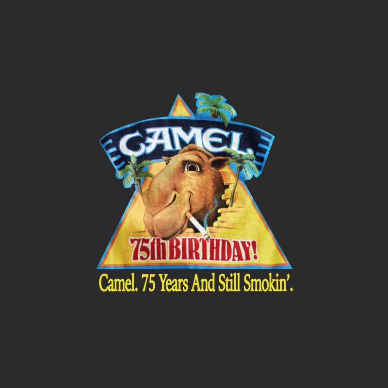 Camel Cigarettes 75th Anniversary Vintage Advertisement with Mascot Baseball Cap