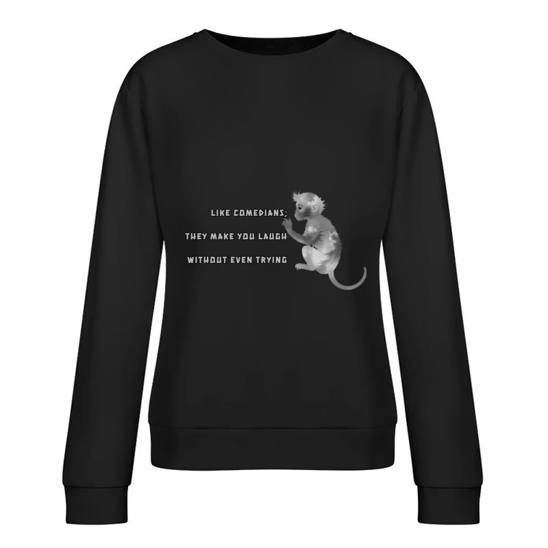 Charming Monkey Humor Female Pullover Sweatshirt