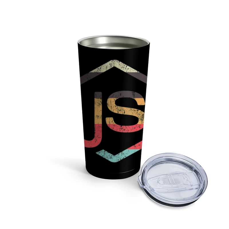 Vintage JavaScript Hexagonal Logo Design Travel Mug