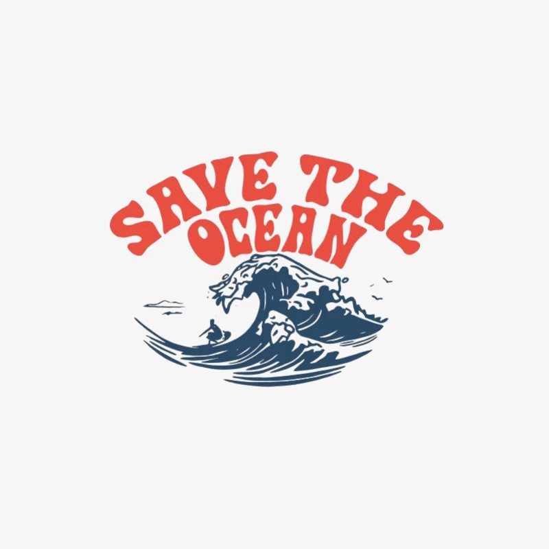 Sauvez l'océan Illustration de vague Femme Manches Longues T-Shirt