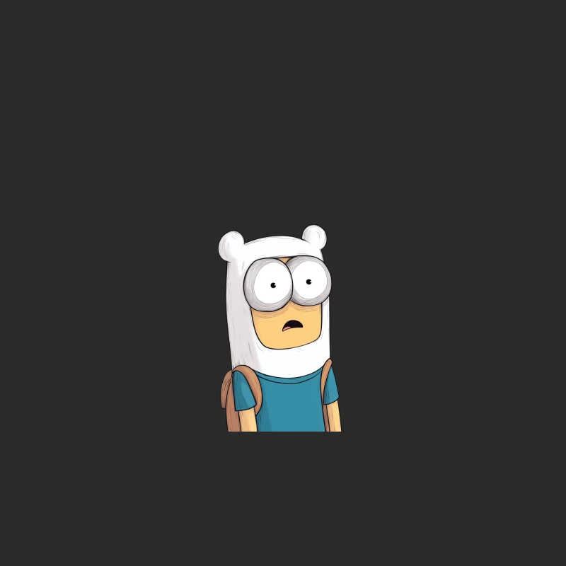 Wide-Eyed Cartoon Character in White Bear Hat Baseball Cap