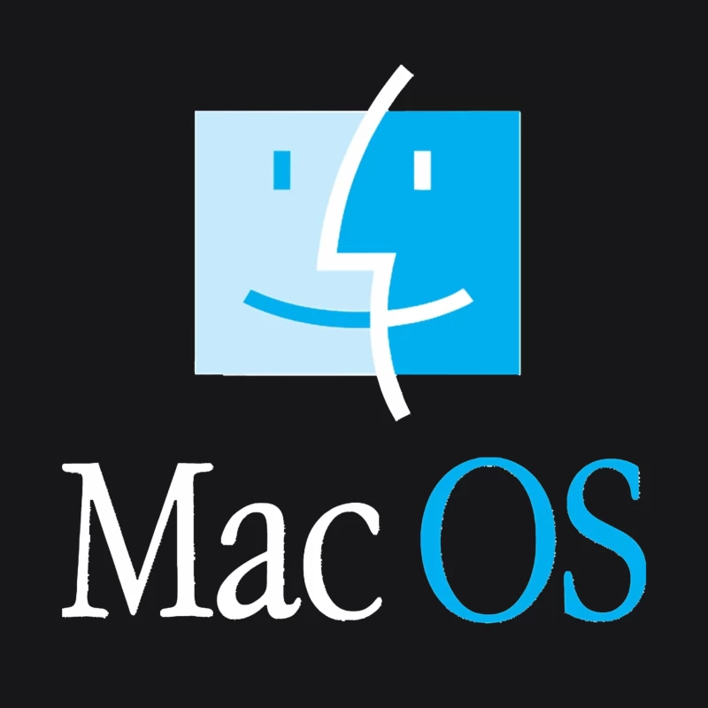 MacOS Operating System Logo in Blue and White Male Pullover Hoodie