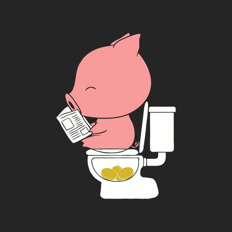 Cute Pink Cartoon Pig with Gold Coins Male Pullover Sweatshirt