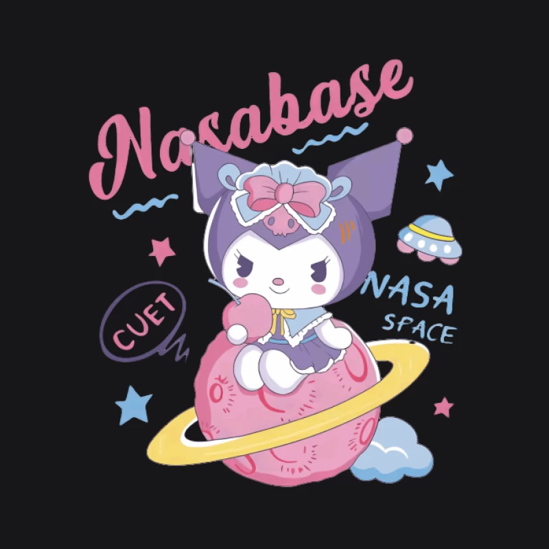 Kawaii Kuromi im Weltraum Herren Pullover Hoodie