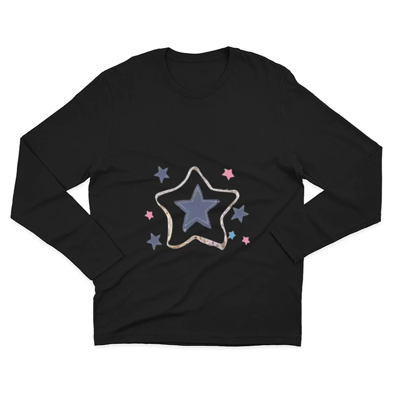 Design d'étoiles colorées Homme Manches Longues T-Shirt