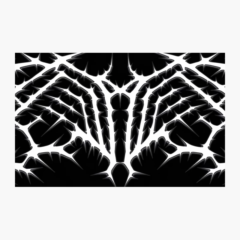 Symmetrical Spiky Metal Band Logo in Black and White Travel Mug