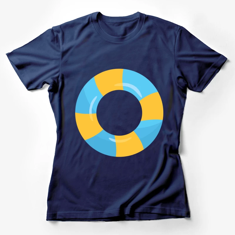 Illustration de bouée bleu et jaune Femme T-Shirt