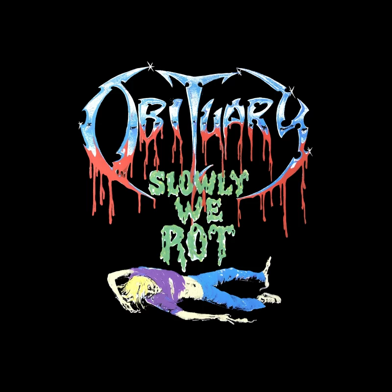 Obituary Slowly We Rot Throw Pillow