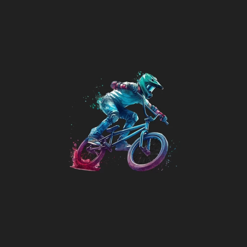 Dynamic BMX Biker in Action Bucket Hat