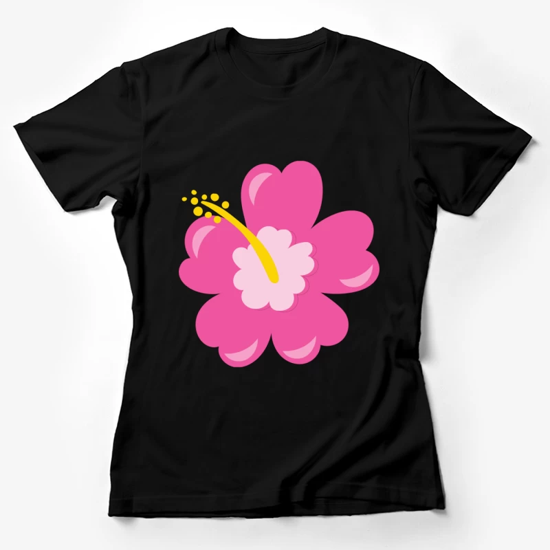 Fleur stylisée rose vif Femme T-Shirt