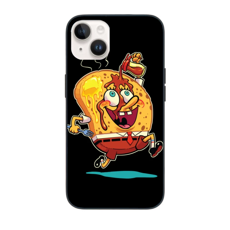 Excited Cartoon Slice of Toast iPhone Case