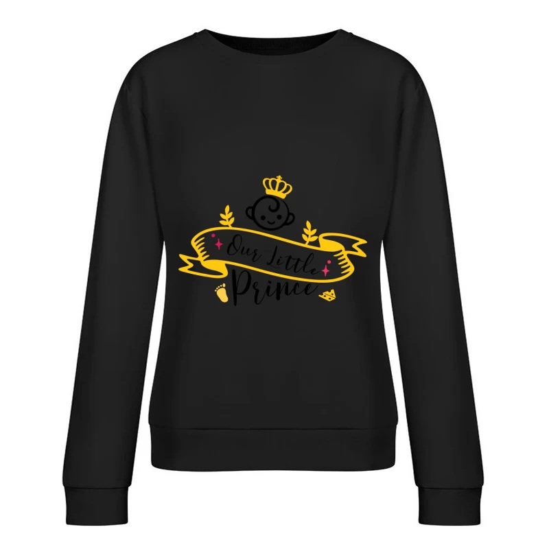 Bannière Dorée avec Couronne et Ornements Femme Sweat-shirt à enfiler