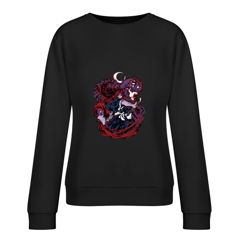 Anime-Krieger mit Dämonen und Schwert Damen Pullover Sweatshirt