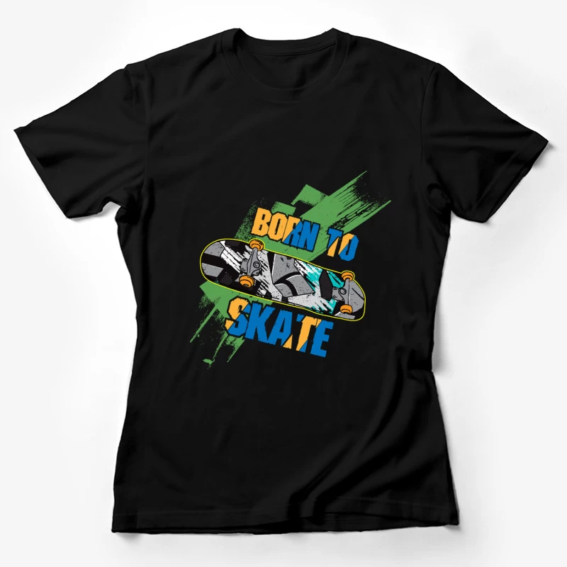 Geboren zum Skaten - Buntes Skateboard-Design Damen T-Shirt