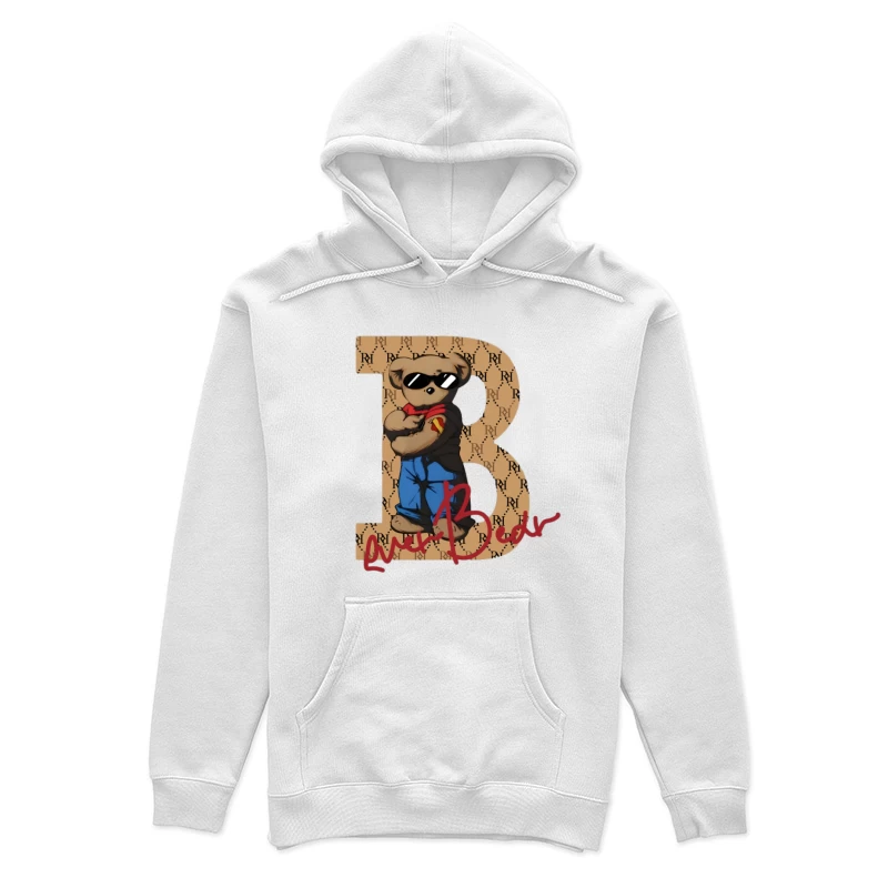 Cooler Bär Illustration mit Buchstabe B Hintergrund Damen Pullover Hoodie