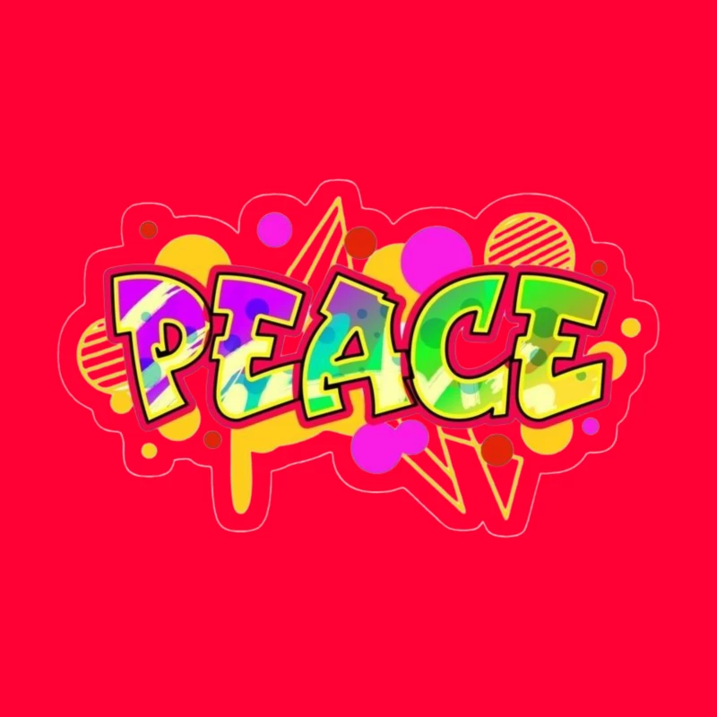 Colorful Peace Graffiti Design Throw Pillow