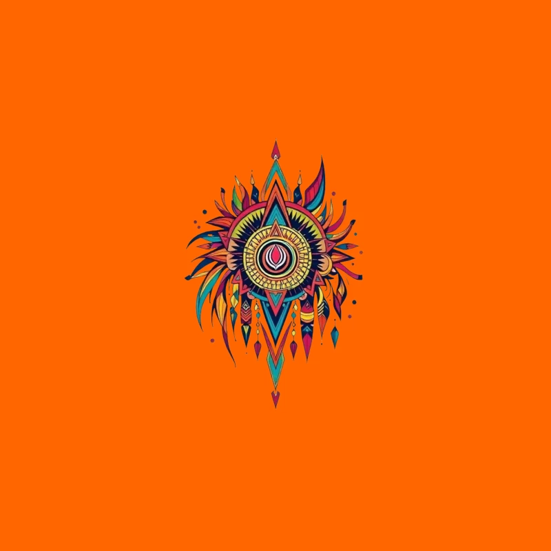 Vibrant Tribal Mandala Art Travel Mug