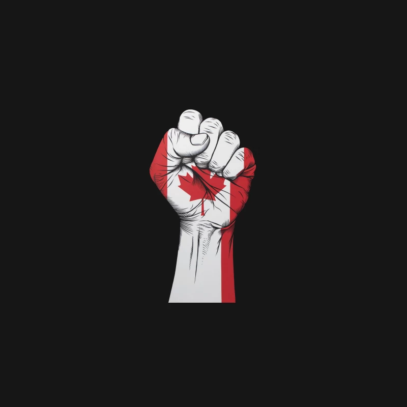 Canadian Patriotic Fist: Strength and National Pride Desk Mat