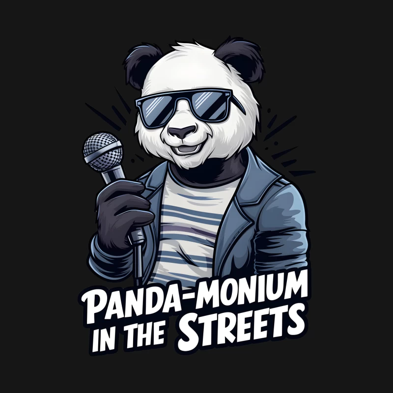 Cool Panda Rocker: Pandamonium in the Streets Female Long Sleeve T-Shirt