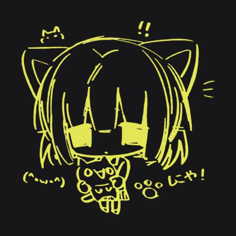 Kawaii Katze Chibi Skizze Herren Pullover Hoodie