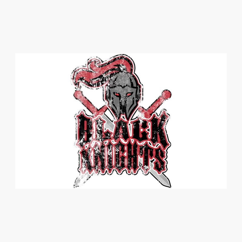 Distressed Black Knights Warrior Logo with Crossed Swords Travel Mug