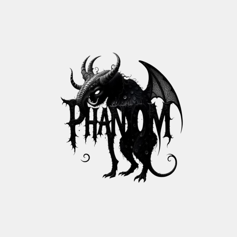 Gothic Phantom Beast with Horns and Wings Dark Art Illustration Male Tank Top