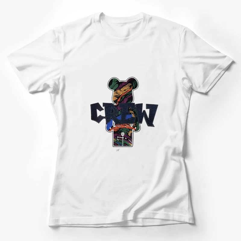 Bunter CREW Bär Illustration Damen T-Shirt