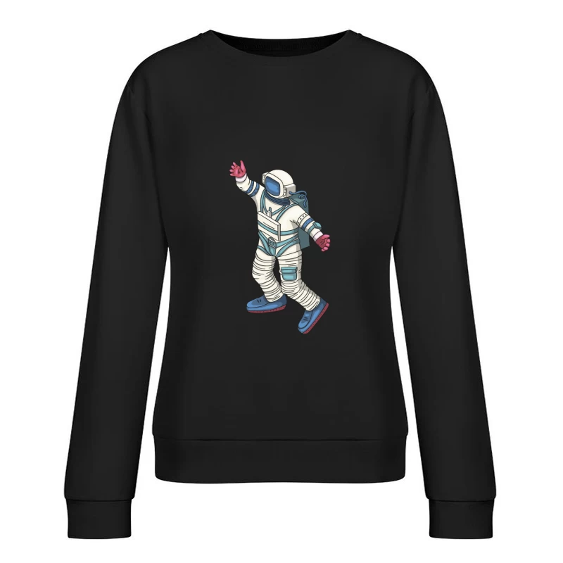 Astronaut im Raumanzug winkend Damen Pullover Sweatshirt