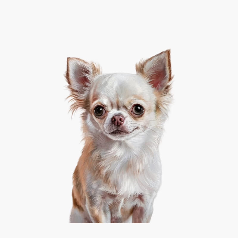Adorable Chihuahua: A Small White Dog with Big Eyes and Pointy Ears Cotton Tote Bag