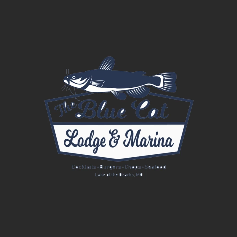 Blue Cat Lodge & Marina Restaurant Logo at Lake of the Ozarks Baseball Cap