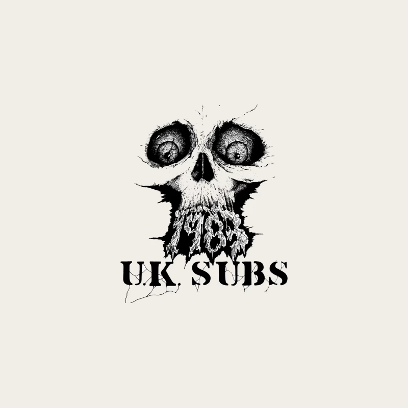 UK Subs Punk Rock Band Gothic Skull Logo Bucket Hat