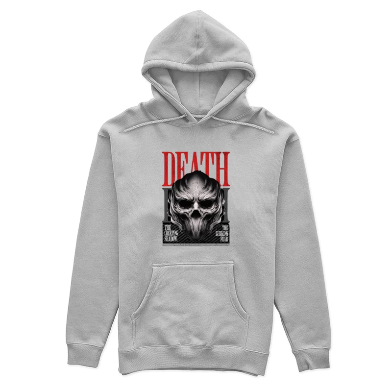 Gothic Death Skull with Red Typography Art Female Pullover Hoodie