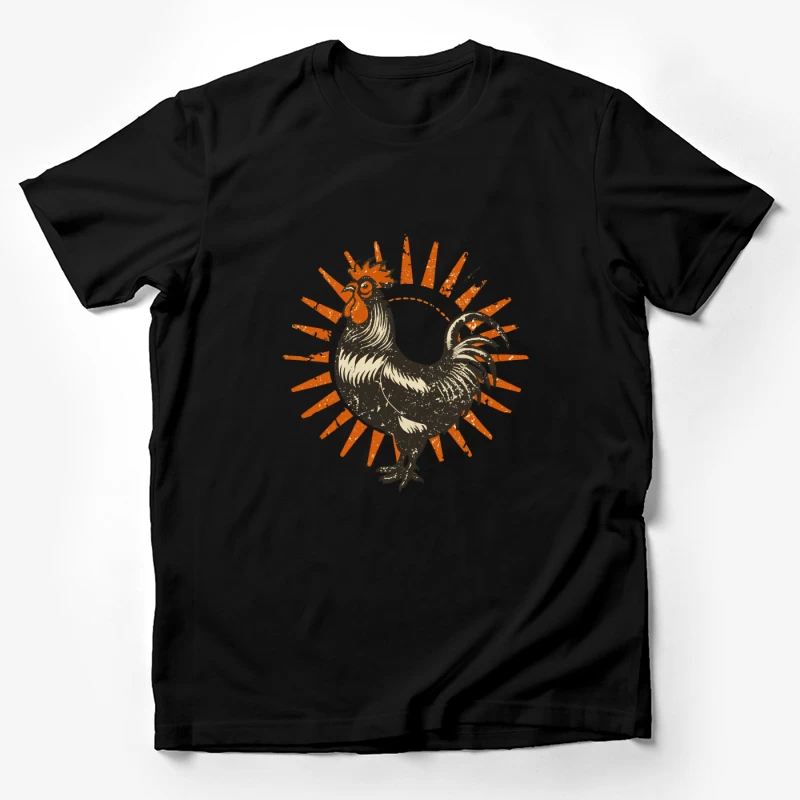 Retro Sun Rooster Male T-Shirt