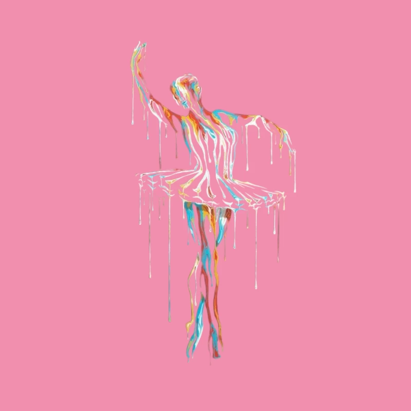 Colorful Abstract Ballerina Sculpture Male T-Shirt
