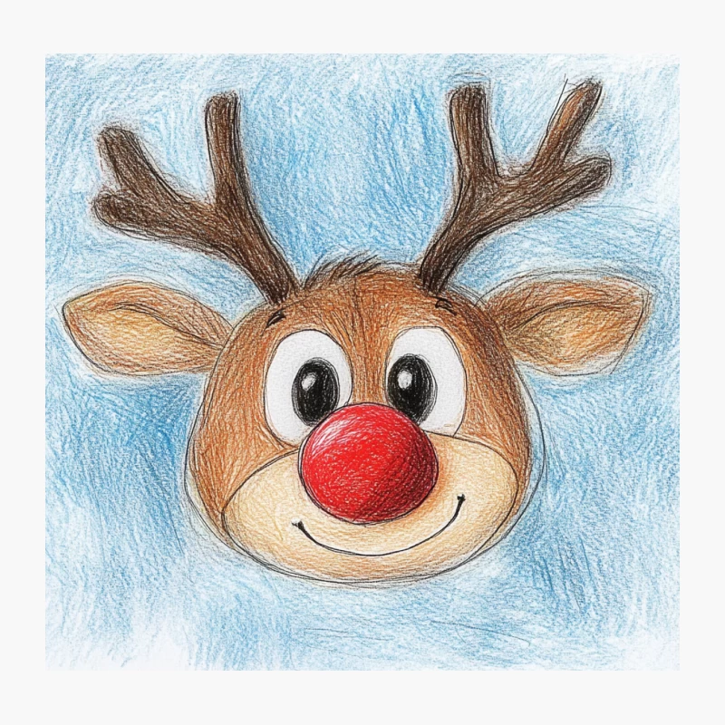 Cute cartoon reindeer with red scorpion hand drawn Throw Pillow