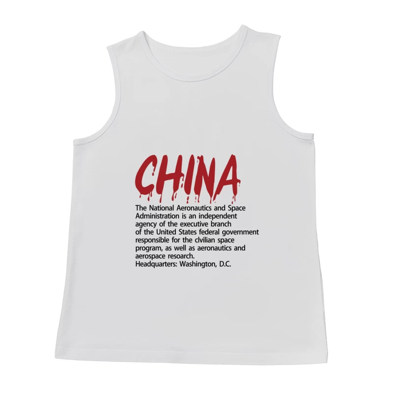 NASA-Information mit China-Schriftzug Herren Tanktops