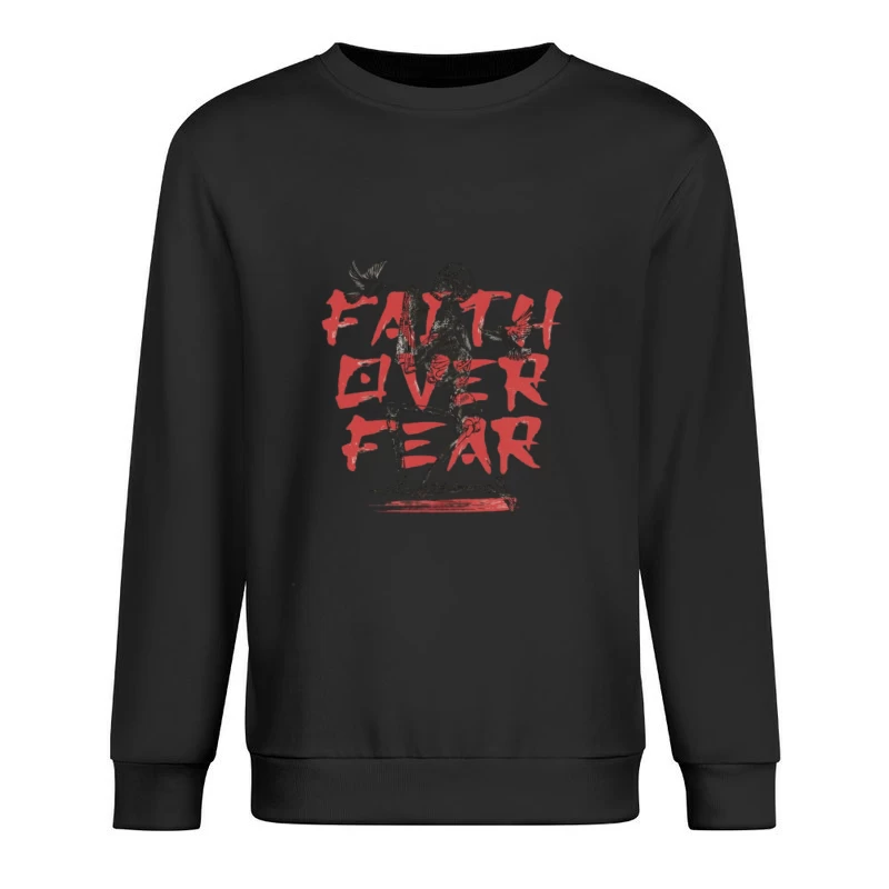 Glaube über Angst Design mit Skelett Herren Pullover Sweatshirt