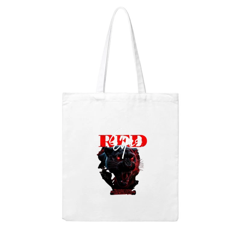 Menacing Black Panther Horror Art Design Cotton Tote Bag